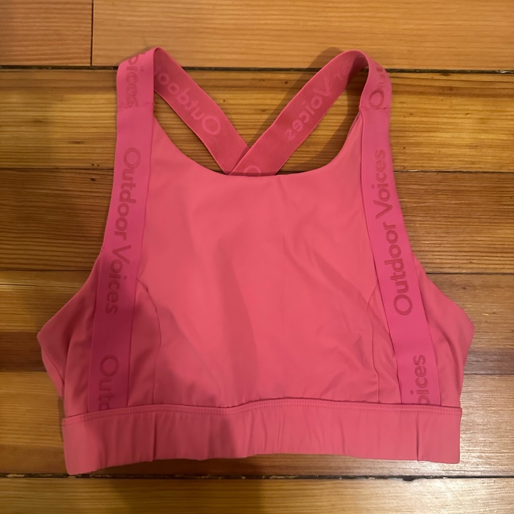 Hot pink Outdoor Voices tank top. Size small